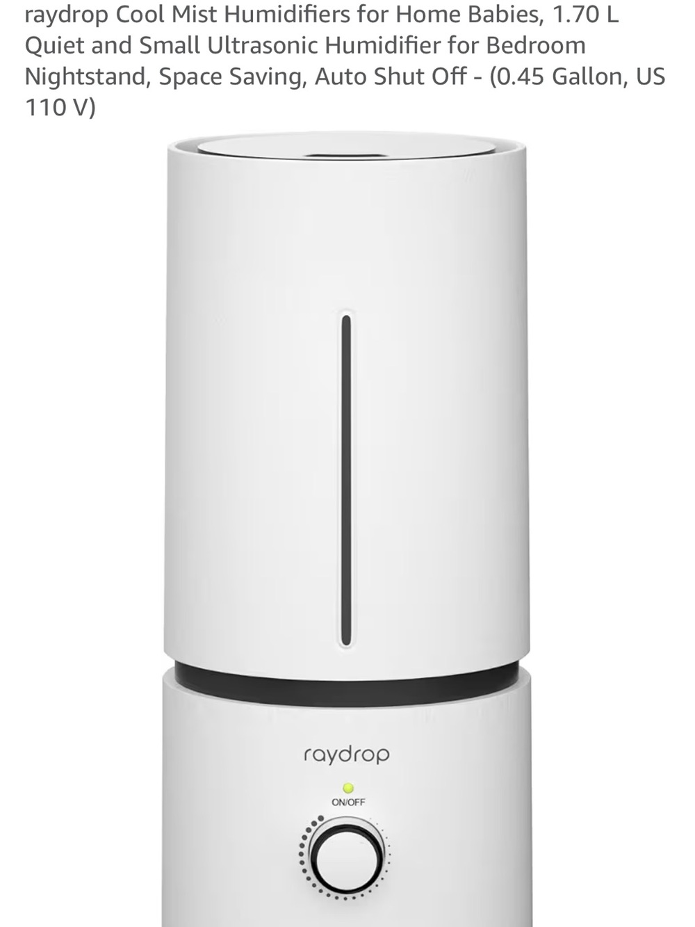raydrop White Cool Mist Ultrasonic Humidifier